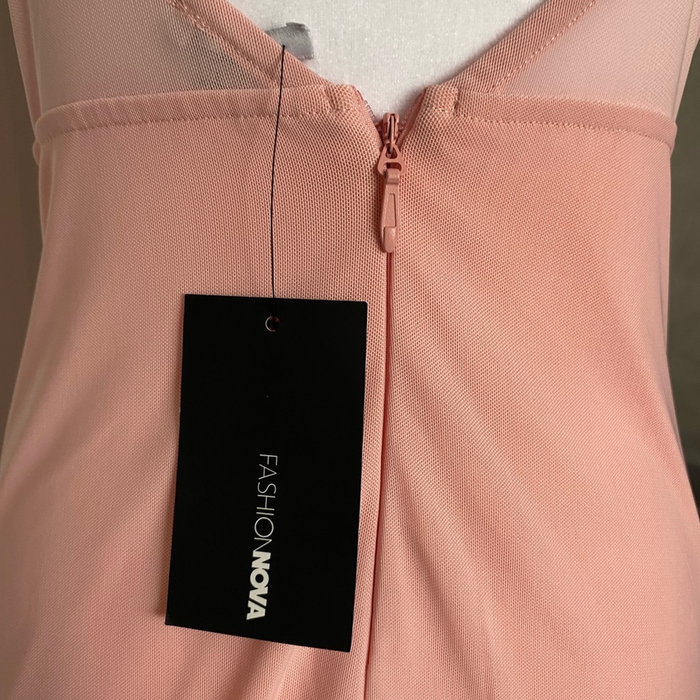 Fashion Nova Blush Pink Zip Dress
